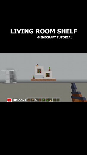 Living Room Shelf tutorial📚yt: BBlocks #minecraft #minecraftbuilding #minecrafttutorial #bblocks #livingroom #shelf #youtube #viral