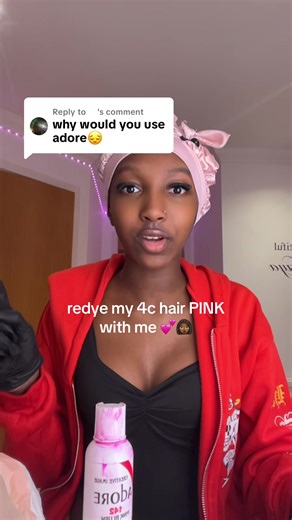 How to Achieve Pink Skunk Stripe on 4C Hair