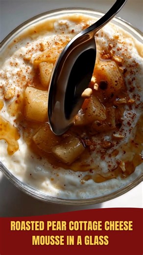 Honey Roasted Pear Cottage Cheese Mousse A Light, Creamy Dessert You’ll Want on Repeat 🍐✨ This Honey Roasted Pear Cottage Cheese Mousse is one of those recipes that feels fancy but is unbelievably easy to make. The pears roast into soft, golden sweetness, and when blended with cottage cheese and honey, they create a smooth, dreamy mousse that tastes like a dessert you’d get at a café. My kids absolutely love it, and I love that it’s naturally sweet, protein-packed, and made from simple, wholeso
