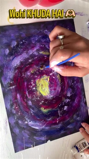 I made the easiest galaxy painting with acrylic paint, save for later #galaxy #artist #painting #art