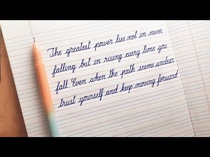 CURSIVE WRITING Tutorial for Beginners in 4 lines note