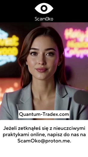 🚨 Quantum-Tradex.com – broker czy projekt bez regulacji? Strona quantum-tradex.com przedstawia się jako platforma inwestycyjna oferująca handel na rynku finansowym oraz dostęp do instrumentów CFD i forex. W takich projektach podstawą analizy jest sprawdzenie licencji, danych operatora oraz obecności firmy w rejestrach regulatorów. Nie sugerujemy. Sprawdzamy fakty. 📊 1️⃣ Status regulacyjny Broker oferujący usługi inwestycyjne powinien posiadać licencję regulatora rynku finansowego i umożliwiać 