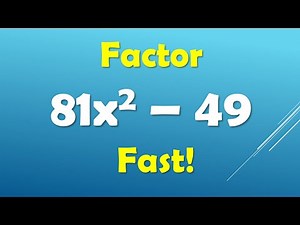 Factor Quadratics in Seconds | Difference of Squares Made EASY