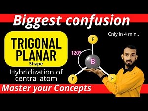 Trigonal planar shape | Shape of bf3 so3 alcl3 molecules | Hybridization in trigonal molecule