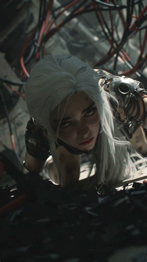 Android escapes from a factory that recycles old technology #android #humanoid #futuristic