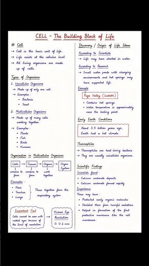 Notes (class 9th) Cell-Thebuilding block of life Part-1 #adarshsciencezone