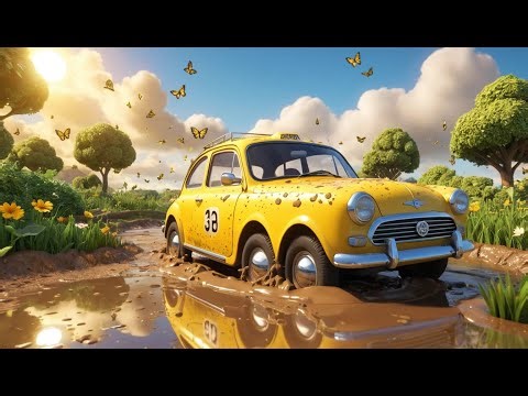 Muddy Cars Song 🚗 – Who Gets Dirty First? | Fun Car Rhyme for Kids | Learn Colors with Cars