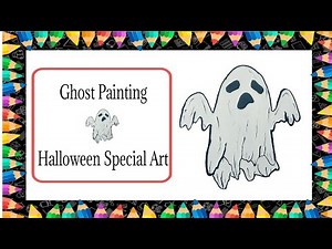 Cute Spooky Ghost Painting👻 | Easy & Fun Halloween Art for Kids 🎃🕸️