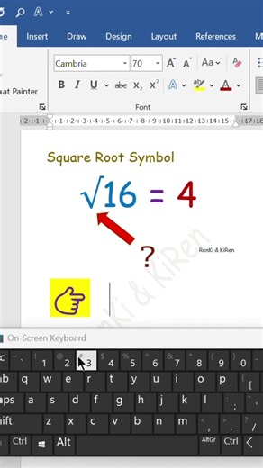What is the keyboard shortcut for Square Root Symbol? || Shortcut Keys #msword #mswordtips