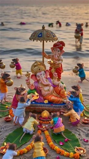 🙏 गणेश जी का दिव्य आशीर्वाद 🌺 जो देखेगा उसके घर सुख-समृद्धि आएगी ❤️ #GaneshJi #GanpatiBappaMorya #