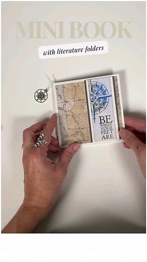 Visit the blog to learn how to make a trio of mini books with the Cartography Page Kit and literature folders from #clubscrap #papercrafts #papercrafting #handmade #handmadebook | Club Scrap