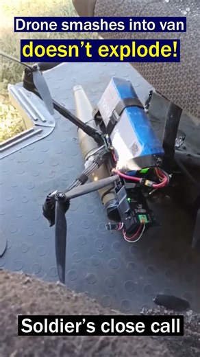 FPV Drone Hits Van, Fails to Detonate – Lucky Escape!