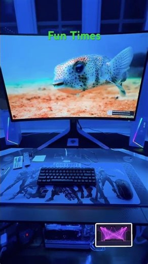 Home bedroom PC setup led lighting , Alienware computer