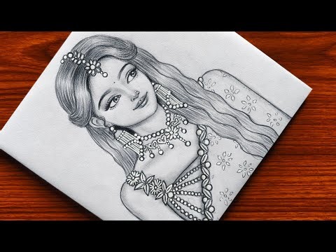 How to draw a Beautiful Traditional bride very easy | Girl drawing | Pencil Sketch | art video