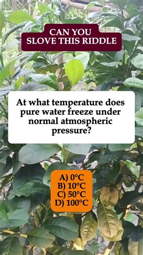 🧊 At what temp does pure water freeze under normal pressure? #shorts #iqvistax
