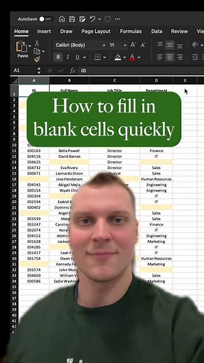 How to fill in blank cells quickly #excel #exceltips #exceltricks #mic...