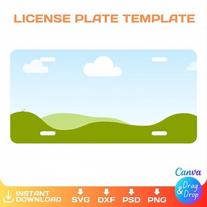 Car License Plate Blank Template, Svg, Png, Dxf, Cricut, Canva, Silhouette, Instant Download - Etsy