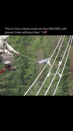 The Villain Skull | Shreekrishna on Instagram: "They’re touching 300,000 volts… and walking away alive. No, it’s not luck. It’s physics. A helicopter slowly approaches the live power line. Before the worker touches it, a special bonding rod connects the helicopter to the wire. Now both are at the same electrical potential. And here’s the secret most people don’t know Electricity only shocks you when current flows through your body. No voltage difference. No current. No electrocution. They wear a