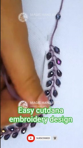 🥰 Easy hand cutdana embroidery design #handbroidery #embroiderypatterns