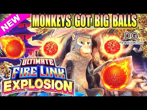 🔥 NEW Ultimate Fire Link Explosion 💥 Monkeys Dropped Huge Balls For Big Bonus Win Slot Machine #slot