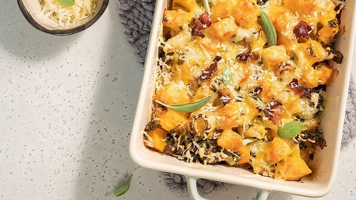 Recette de gratin de butternut et lardons