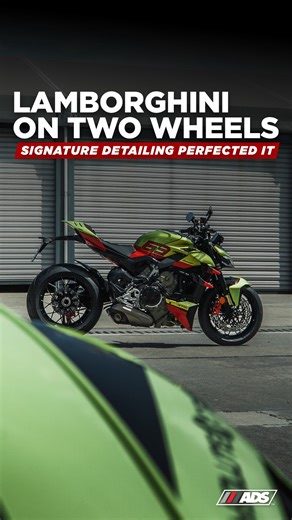 AutoDetailer Studio on Instagram: "Every inch of this eye-searing Ducati Streetfighter V4 Lamborghini has been given a thorough revitalization through our flagship 100 man-hour Signature Detailing Program. This special edition naked bike leaves our cave absolutely resplendent, from the top of its rearview mirrors down to the Lamborghini Huracan STO-inspired wheels. All vehicles need the same obssessive detailing touch to bring out its full aesthetic potential. Get Signature Detailing for your be