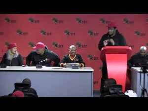 EFF President Julius Sello Malema addresses the Media.
