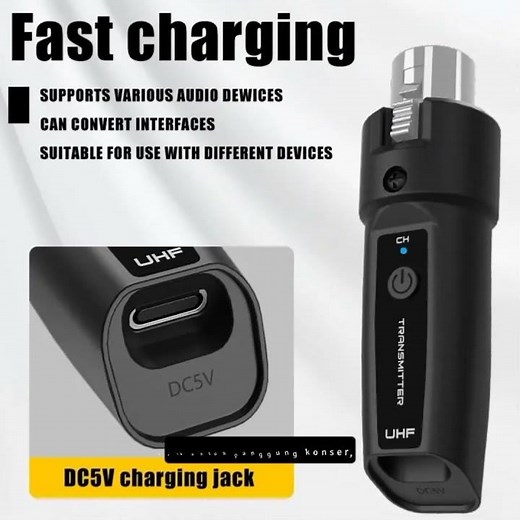 UHF XLR Adapter System Wireless Microphone Transmitter Receiver System Rp87.800.