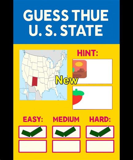 🗺️ US States Quiz: Identify All 6 States! Mixed Difficulty Challenge 🎯