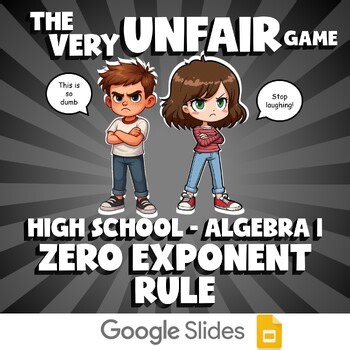 Zero Exponent Rule VERY UNFAIR GAME - No Prep Algebra 1 Math Review Activity