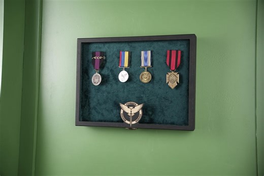 Large Medal Display Case, Custom Military Shadow Box With Acrylic Front, Challenge Coin Rack, Veteran Keepsake Gift - Etsy