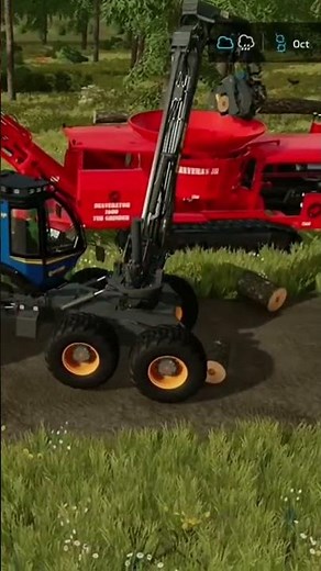 HOW TO USE A WOOD CHIPPER in [farming simulator 22]🔥….#shorts #fs22 #simulator