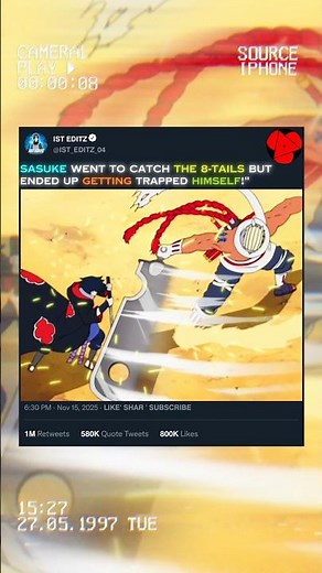 Sasuke vs 8-Tails ☠️