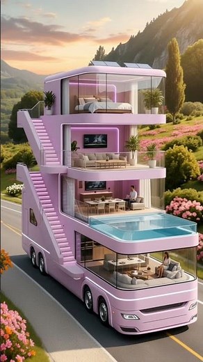The Most Luxurious Bus Home Ever Created! 🚀✨💗