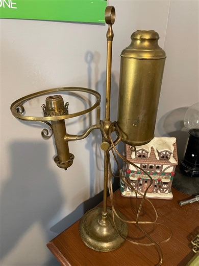Brass German Student  Oil Lamp that has been Electrified