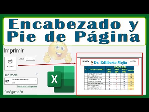 Como insertar encabezado y pie de pagina en Excel con imagen y texto