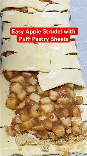 How to make Apple Strudel with Puff Pastry #applestrudel