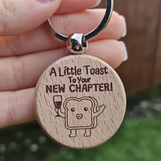 Engraved Wooden Keychain, New Chapter Celebration Gift - Etsy