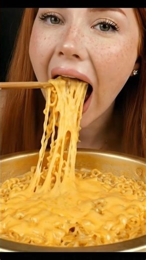 Cheese Noodles 🧀ASMR#asmr #eatingsounds #ai #cheese #noodles #shorts