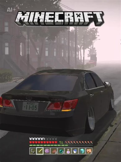 マインクラフトで楽しむ平成風セダンの駐車