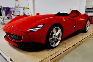 Full-size Ferrari made entirely of Legos