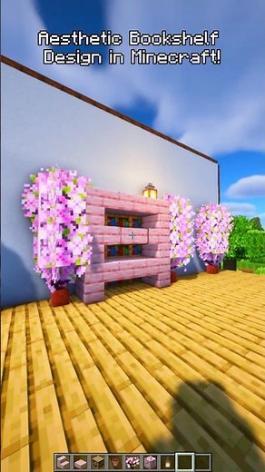 Aesthetic Bookshelf Design in Minecraft! 📚✨ Easy Tutorial #minecraft #minecraftbuilding