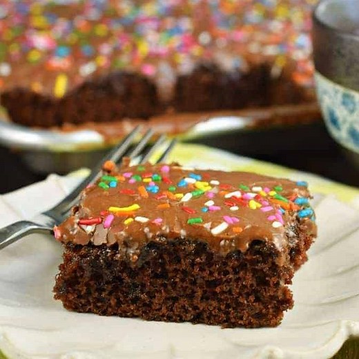 Easy one bowl Chocolate Buttermilk Sheet Cake recipe. Fudgy buttermilk frosting on top! Perfect for a crowd, or freeze for later. PRINTABLE RECIPE: https://www.shugarysweets.com/chocolate-buttermilk-sheet-cake/ | Shugary Sweets