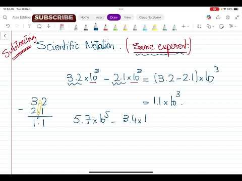 Subtracting Numbers in Scientific Notation | Same Power of 10