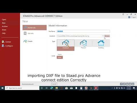 EXPORTING DXF FILE TO STAAD PRO ADVANCE explained (New!)
