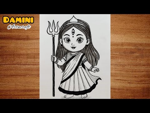 How to Draw Durga Maa | Easy Pencil Sketch / Devi Maa Drawing Tutorial (Navratri Special)