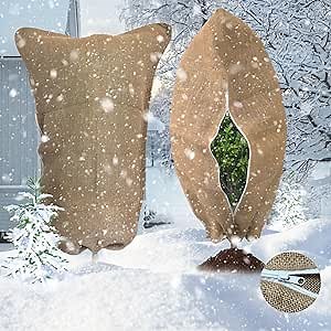MissHoney Tree Covers for Winter, 2 Pack 40 × 47 inches Tree Covers Freeze Protection Shrub Covers for Winter Winter Tree Covers Freeze Protection Burlap Plant Covers Freeze Protection