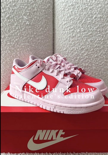 Instant add to cart😍🛒 Sidenote: size EU 39 is the biggest adult shoe size available since they’re from the kids collection 😳🙈 #nikedunklow #valentine2026 #sneakershopping #girlysneaker #girlyaesthetic