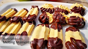 Melting Moments, Custard Biscuits, Butter biscuits. With Milk chocolate and Pistachio nuts. Enjoy full video tutorial. | Fatima Sydow Cooks
