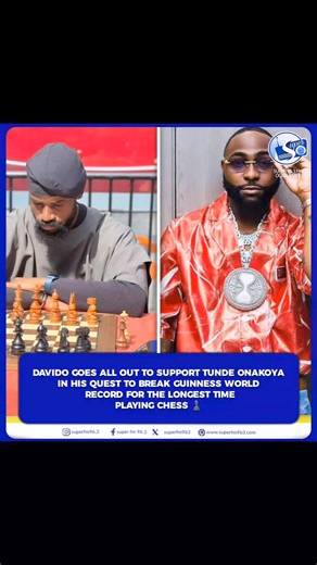 Davido goes all out to support Tunde Onakoya in his quest to break Guinness World Record for the longest time playing Chess ♟️ | Super FM 96.3